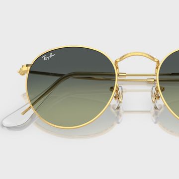 Ray-Ban - Gafas de sol redondas de metal RB3447 Oro Verde