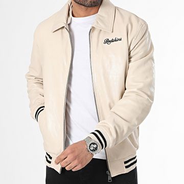 Redskins - Cazadora de piel con cremallera SPARK-CARAT Beige