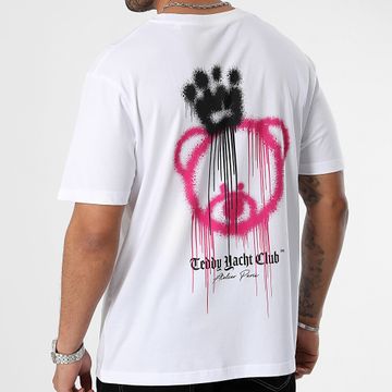 Teddy Yacht Club - Tee Shirt Oversize Large Head Dripping Pink White