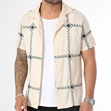 Frilivin - Camisa de manga corta beige