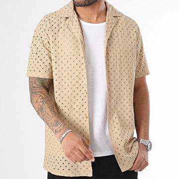 Frilivin - Camisa de manga corta beige