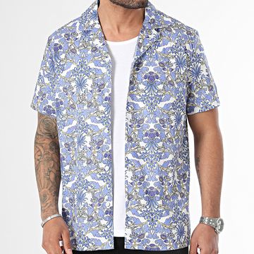 Frilivin - Camiseta de manga corta Blanco Azul Amarillo