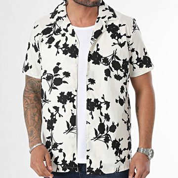 Frilivin - Beige Negro Camisa de manga corta