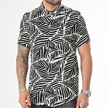 Frilivin - Beige Negro Camisa de manga corta