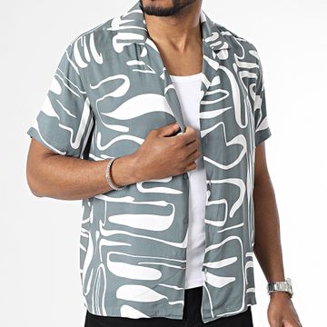 Frilivin - Camisa gris blanca de manga corta