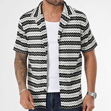 Frilivin - Beige Negro Camisa de manga corta