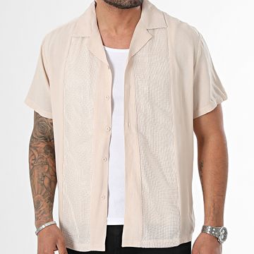 Frilivin - Camisa de manga corta beige