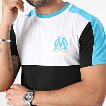 OM - M23030C Negro Blanco Azul Camiseta de fútbol