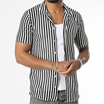 Classic Series - Camisa de manga corta a rayas blancas y negras