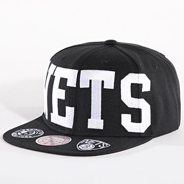 Mitchell and Ness - NBA Big Text 1 Brooklyn Nets Snapback Cap HHSS7318 Negro