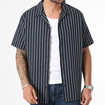 Jack And Jones - Pascua Azul Marino Gris Rayas Camisa Manga Corta