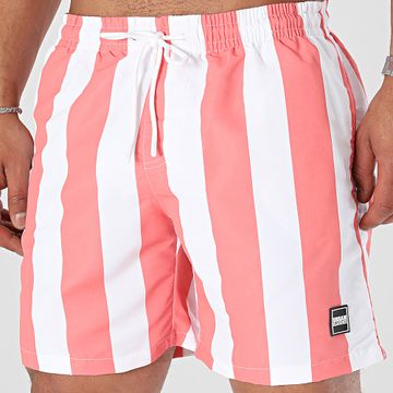 Urban Classics - Bañador a rayas TB2679 Rosa Blanco