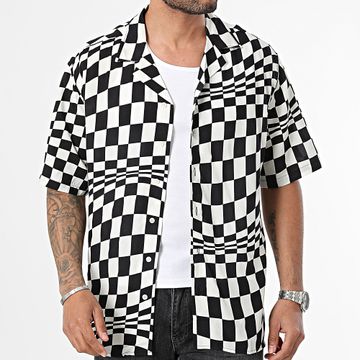 Classic Series - Joe 204027 Blanco Negro Camisa de manga corta a cuadros