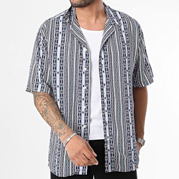 Classic Series - Joe 204027 Blanco Azul Marino Ligero Camisa de Manga Corta a Rayas