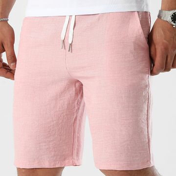 LBO - Pantalón Corto Chino Efecto Lino 1174 Rosa