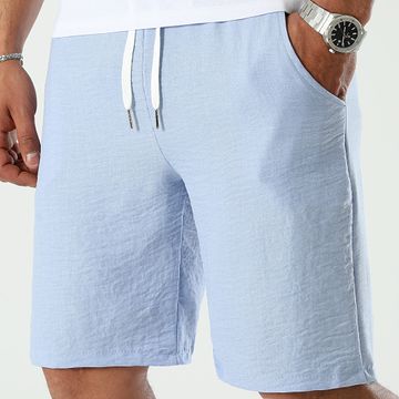 LBO - Pantalón Corto Chino Efecto Lino 1175 Azul Claro