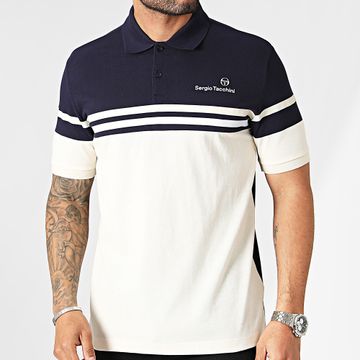 Sergio Tacchini - Polo de manga corta Golfetta 40526 Beige Azul Marino