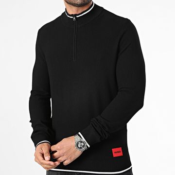HUGO - Sudadera con cremallera Saikk 50504385 Negro Blanco