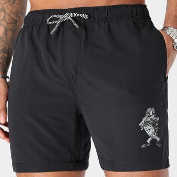 Looney Tunes - Shorts de baño Taz Graffiti Army Negro