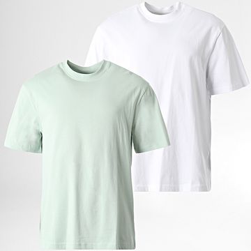 Urban Classics - Lote de 2 camisetas oversize TB006A Blanco Verde claro