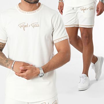 Project X Paris - Conjunto de camiseta y pantalón corto 2310019 2340019 Beige claro