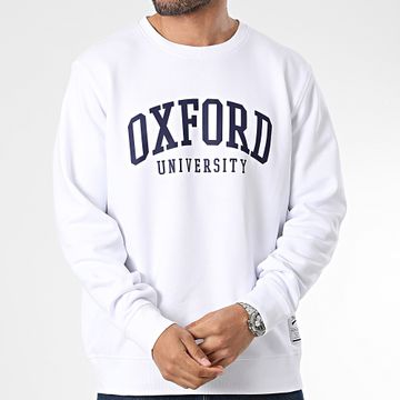 Classic Series - Sudadera Cuello Redondo Oxford Blanco Azul Marino