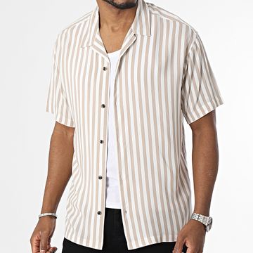 Jack And Jones - Camisa de manga corta Jeff Resort Stripe Beige White
