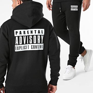 Parental Advisory - Chándal Negro Blanco con Logotipo