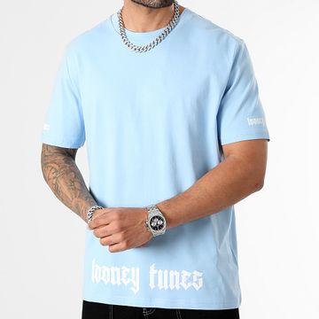 Looney Tunes - Tee Shirt Oversize Bugs Bunny Sleeves Color Spray Blue Pastel