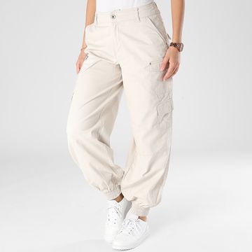 Only - Pantalón cargo Tine beige para mujer