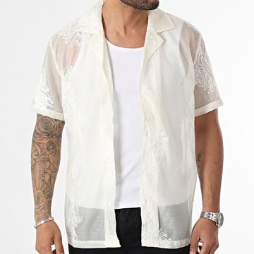 Frilivin - Camisa de manga corta beige