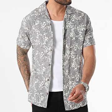 Classic Series - Camisa Manga Corta Blanco Gris Floral