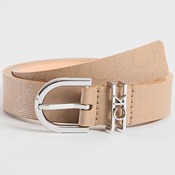 Calvin Klein - Cinturón de mujer CK Loop Hebilla redonda 2367 Beige