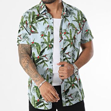 Jack And Jones - Camisa Bali Azul Claro Floral Manga Corta