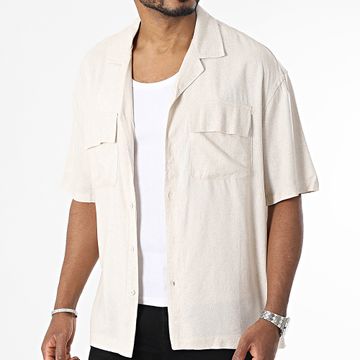 Frilivin - Camisa de manga corta Chiné beige