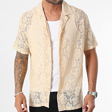 Frilivin - Camisa de manga corta beige