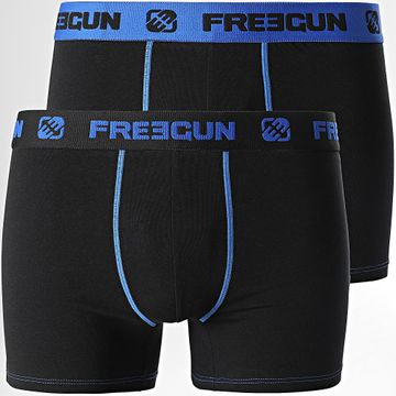 Freegun - Juego de 2 bóxers Ultra Stretch Negro Azul Real