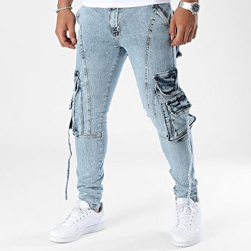 2Y Premium - Pantalón cargo vaquero azul
