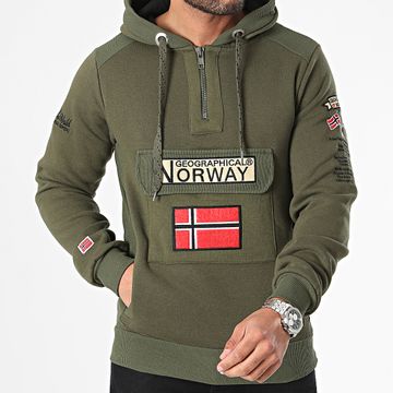 Geographical Norway - Gymclass Sudadera Cuello Cremallera Caqui Verde