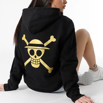 One Piece - Sudadera con capucha Mugiwara para mujer Oro negro