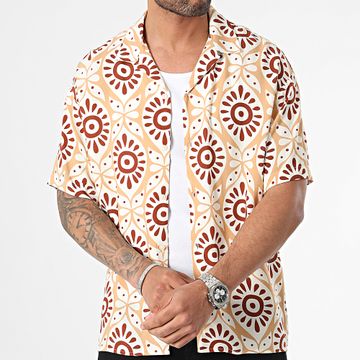 Jack And Jones - Camisa de manga corta Jeff Gallery Camel Beige Marrón