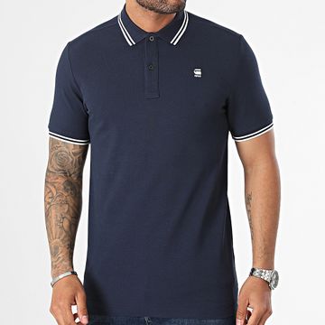 G-Star - Dunda Slim Stripe Polo Manga Corta D17127-5864 Azul Marino
