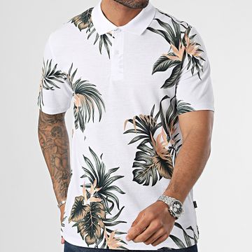 Jack And Jones - Lapalma Polo Manga Corta Blanco Floral