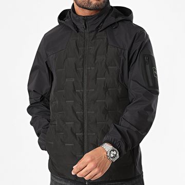 BOSS - Chaqueta Leo con capucha y cremallera 50522390 Negro