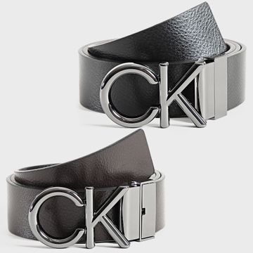 Calvin Klein - Cinturón reversible CK Metal Bombe 0354 Negro