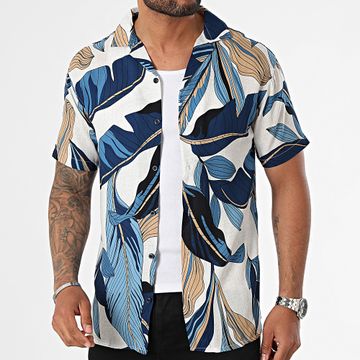 Classic Series - Camisa de manga corta Blanco Azul Beige