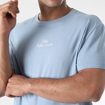 Polo Ralph Lauren - Camiseta Classic Fit Logo Bordado Azul Claro