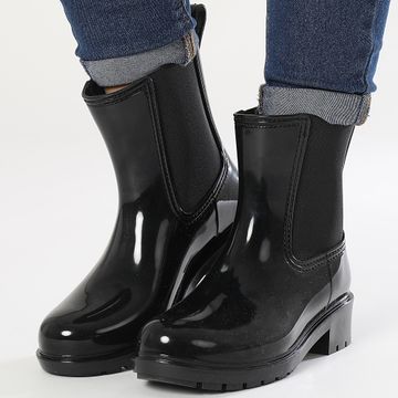 Tommy Hilfiger - Chelsea Boots Botas de lluvia para mujer Flag 8213 Negro
