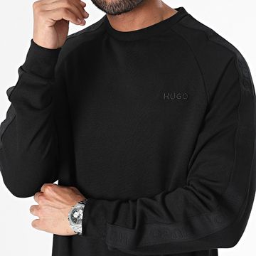 HUGO - Sudadera con Logotipo Tonal y Cuello Redondo 50520494 Negro