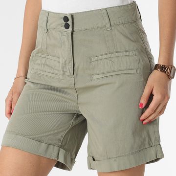 Classic Series - Pantalones cortos chinos para mujer Caqui verde